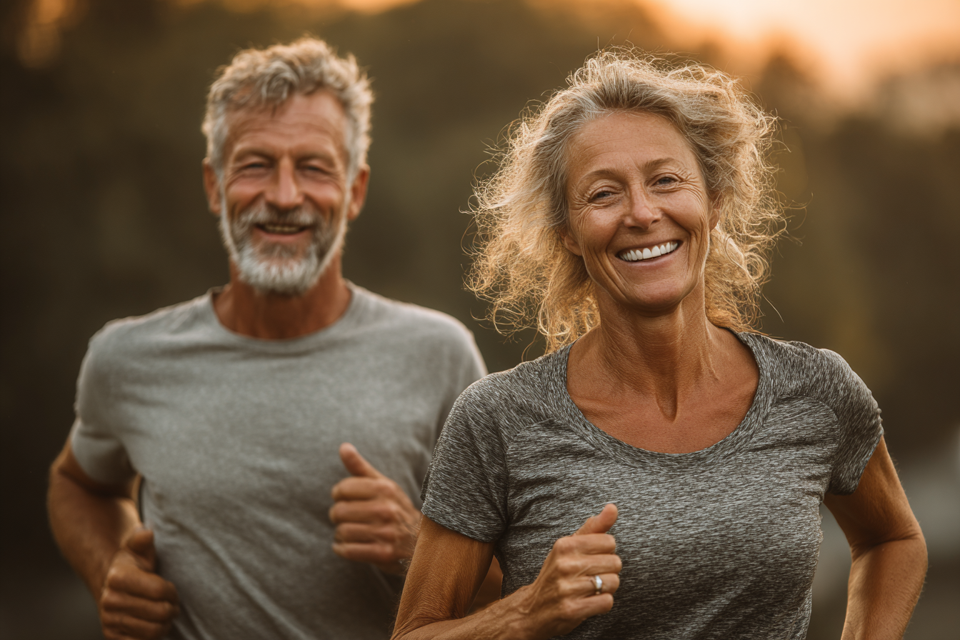 Активна група старших людей займається фітнесом у парку